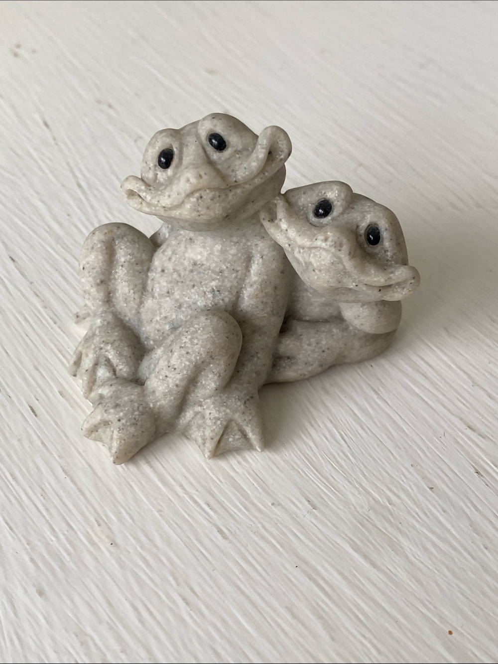 Vintage Quarry Critters Speckled Ceramic Frog Couple Figurines "Fric & Frac" - Picture 2 of 6